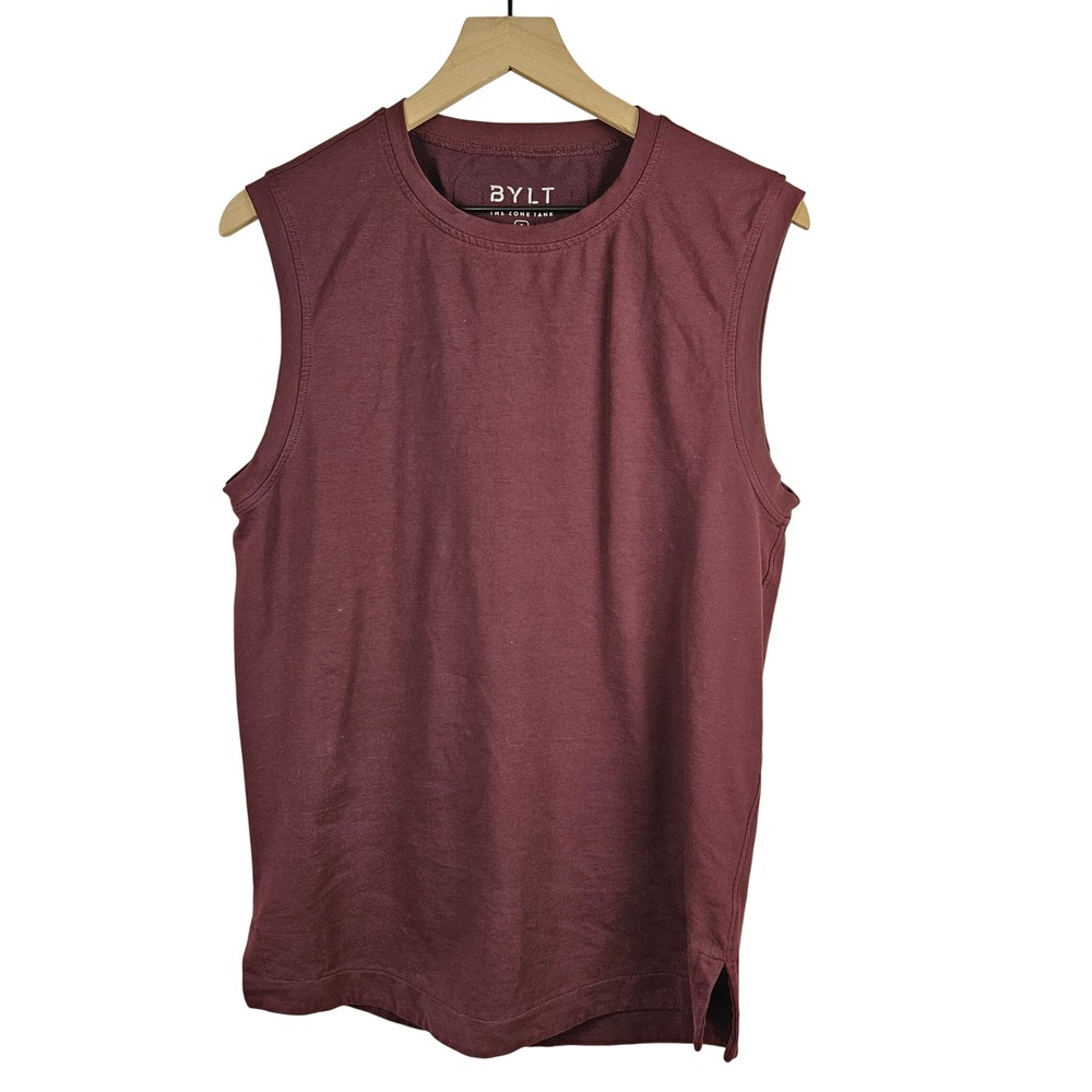BYLT Basics The Zone Tank Top Men's S Burgundy Sleeveless Muscle Shirt Tee